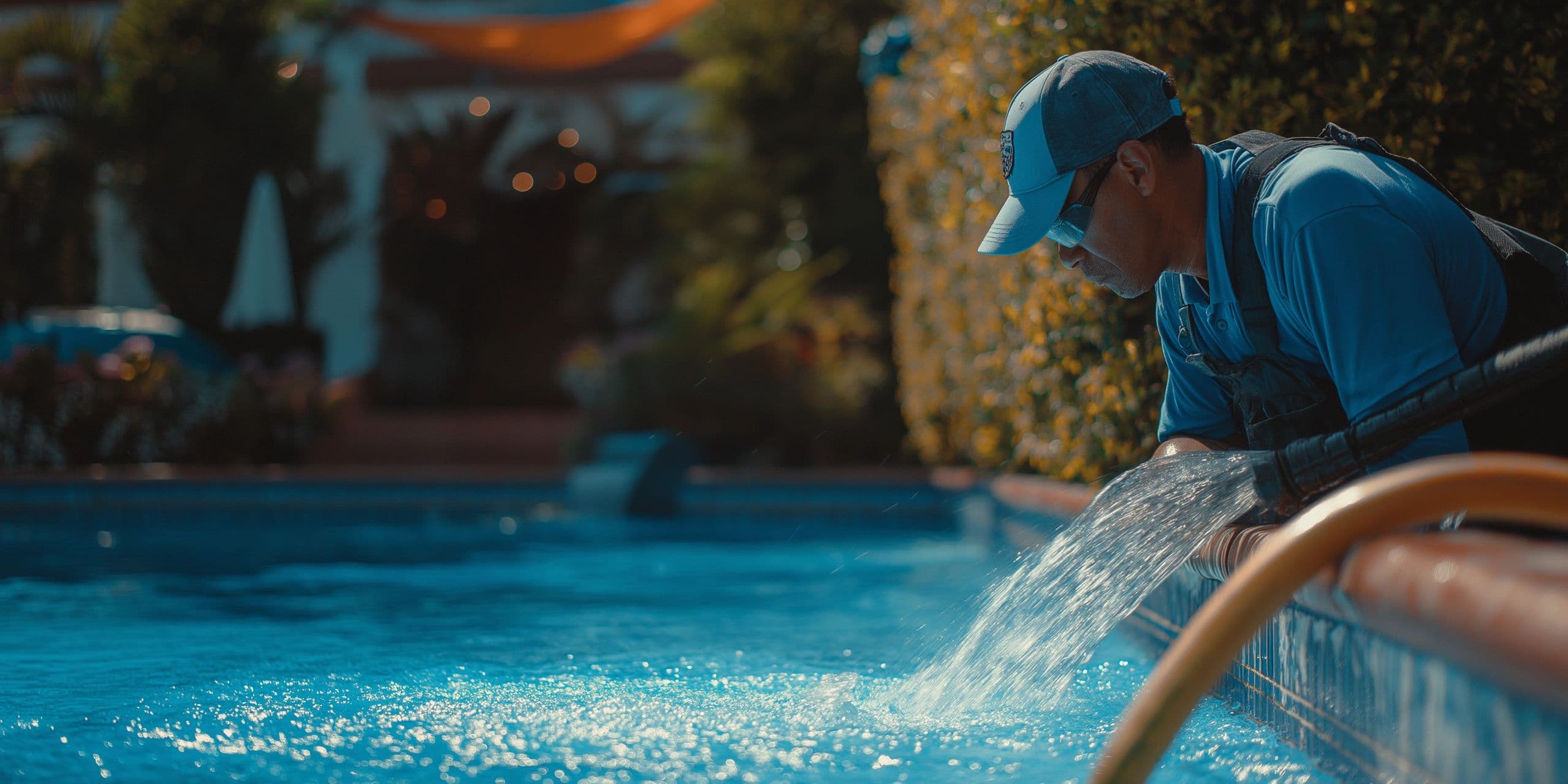 Professional pool service technician providing quality pool maintenance